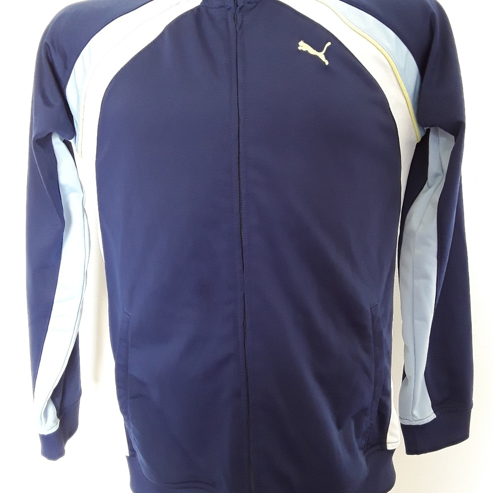Puma boys sport blue jacket full zipper size L - Picture 3 of 6